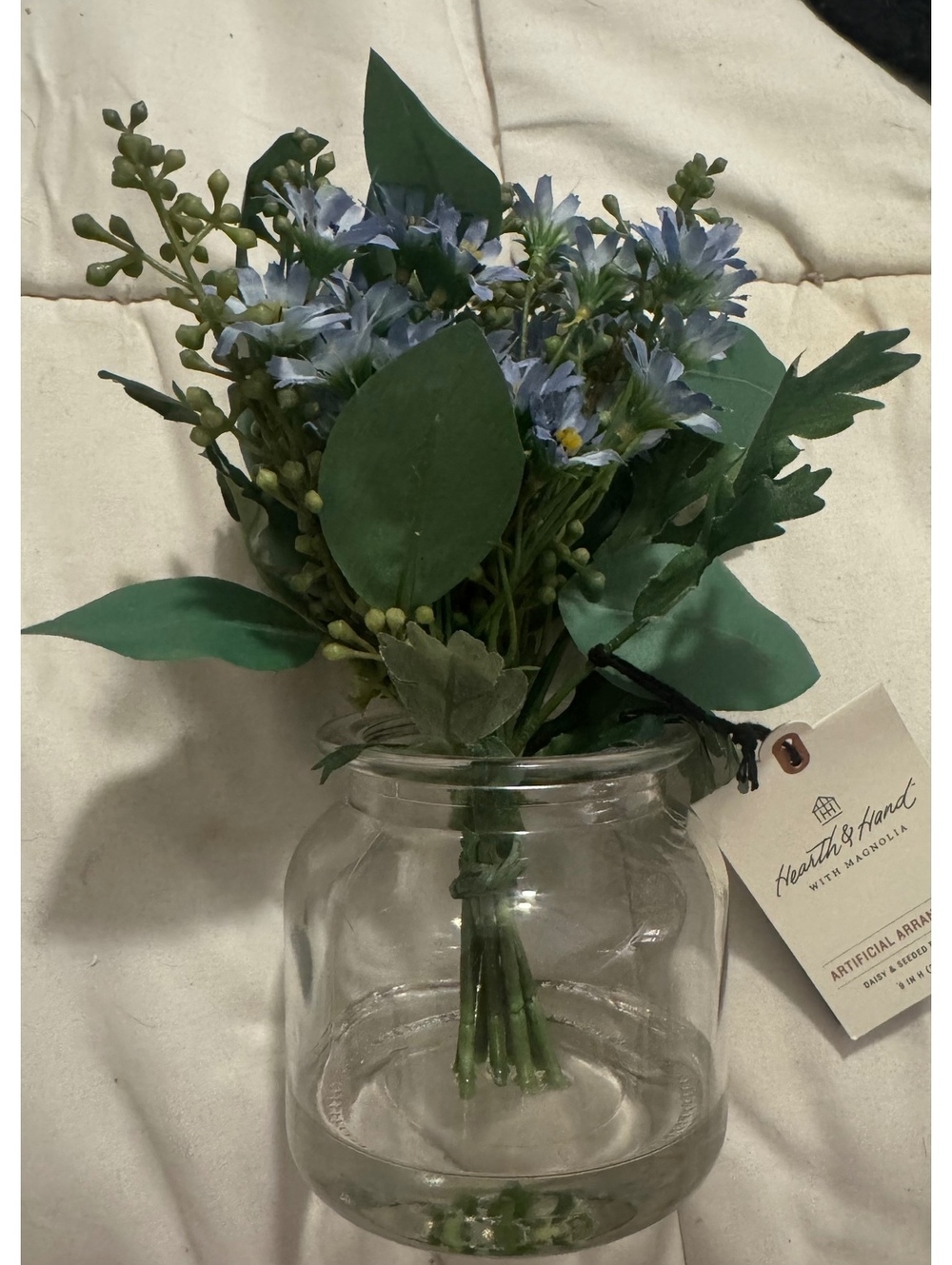 Hearth & Hand with Magnolia Artificial Daisy & Seeded Eucalyptus Arrangement
